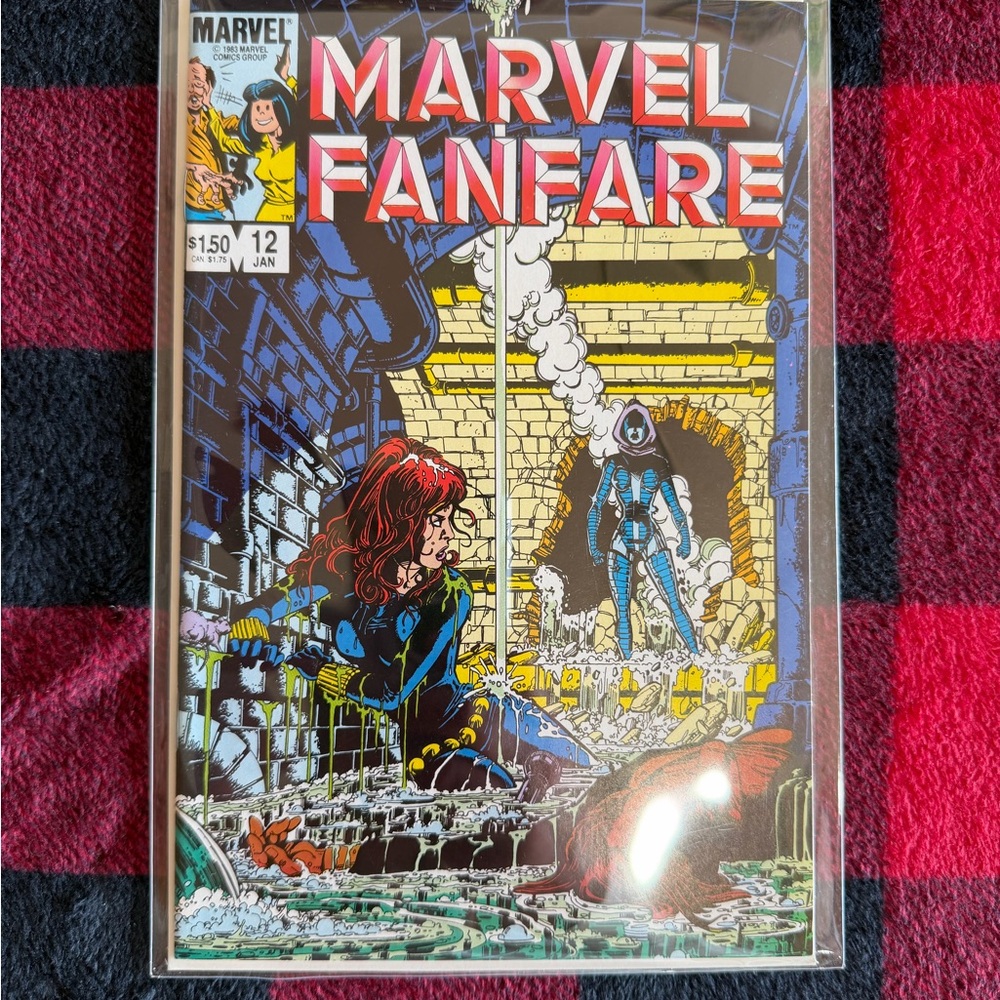 Marvel Fanfare Comic Cover — Black, Blue, Red, Yellow Accents